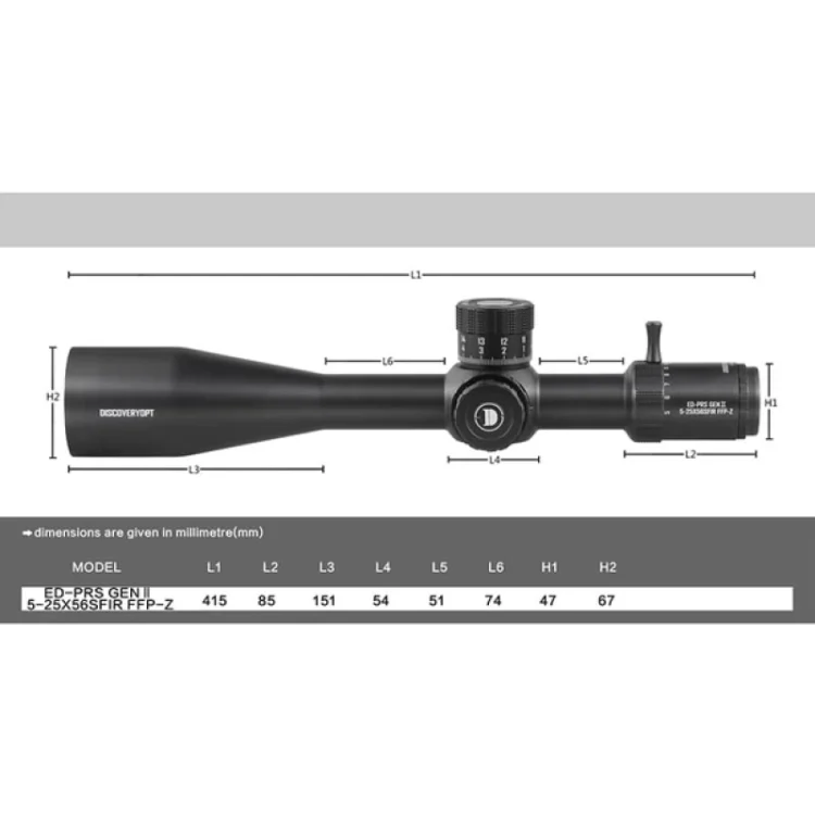 DISCOVERYOPT EDGENII 5-25X56SFIR FFP-Z Rifle Scope