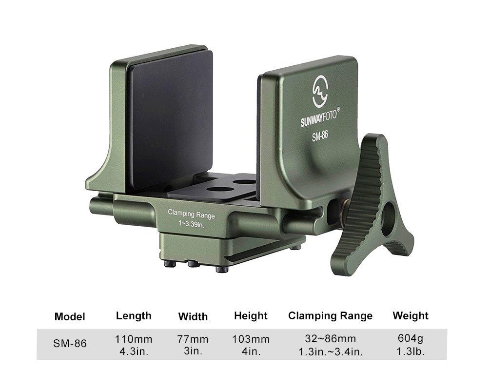 SUNWAYFOTO SM Series Saddle Mount Rifle Adapter-SM-86