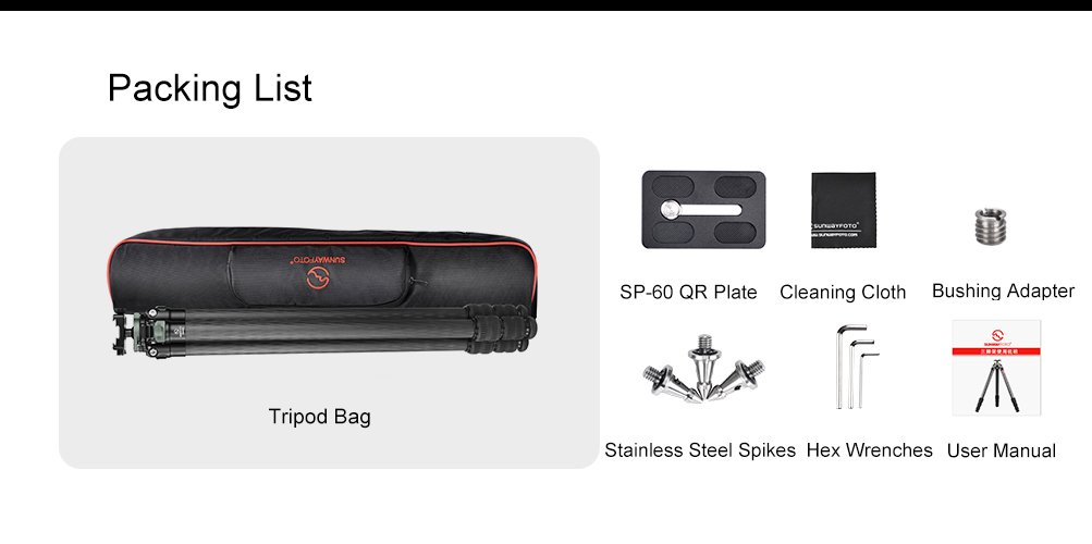 SUNWAYFOTO T2830CS Carbon Fiber Tripod