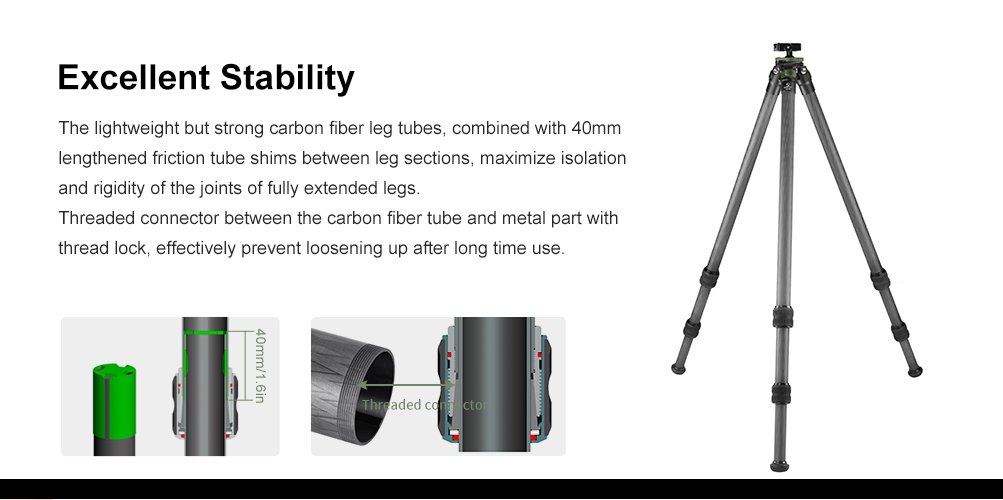SUNWAYFOTO T2830CS Carbon Fiber Tripod