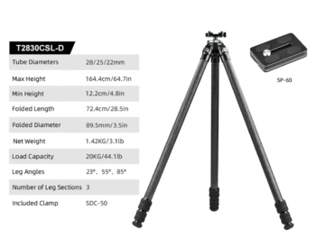 SUNWAYFOTO T2830CSL-D Carbon Fiber Tripod