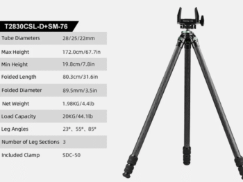 SUNWAYFOTO T2830CSL-D Carbon Fiber Tripod