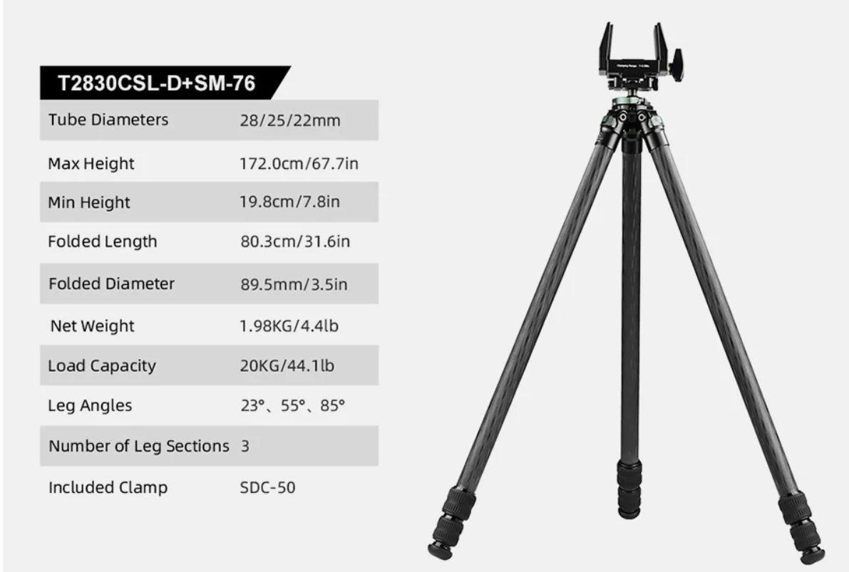 SUNWAYFOTO T2830CSL-D Carbon Fiber Tripod-15 SUNWAYFOTO T2830CSL-D Carbon Fiber Tripod