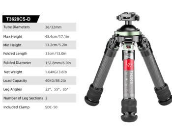 SUNWAYFOTO T3620CS-D Tripod Carbon Fiber