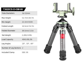 SUNWAYFOTO T3620CS-D Tripod Carbon Fiber