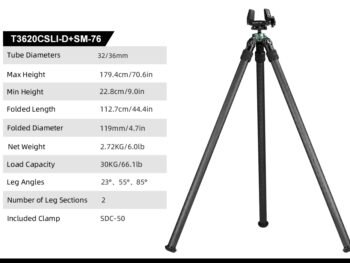 SUNWAYFOTO T3620CSLI-D Carbon Fiber Tripod