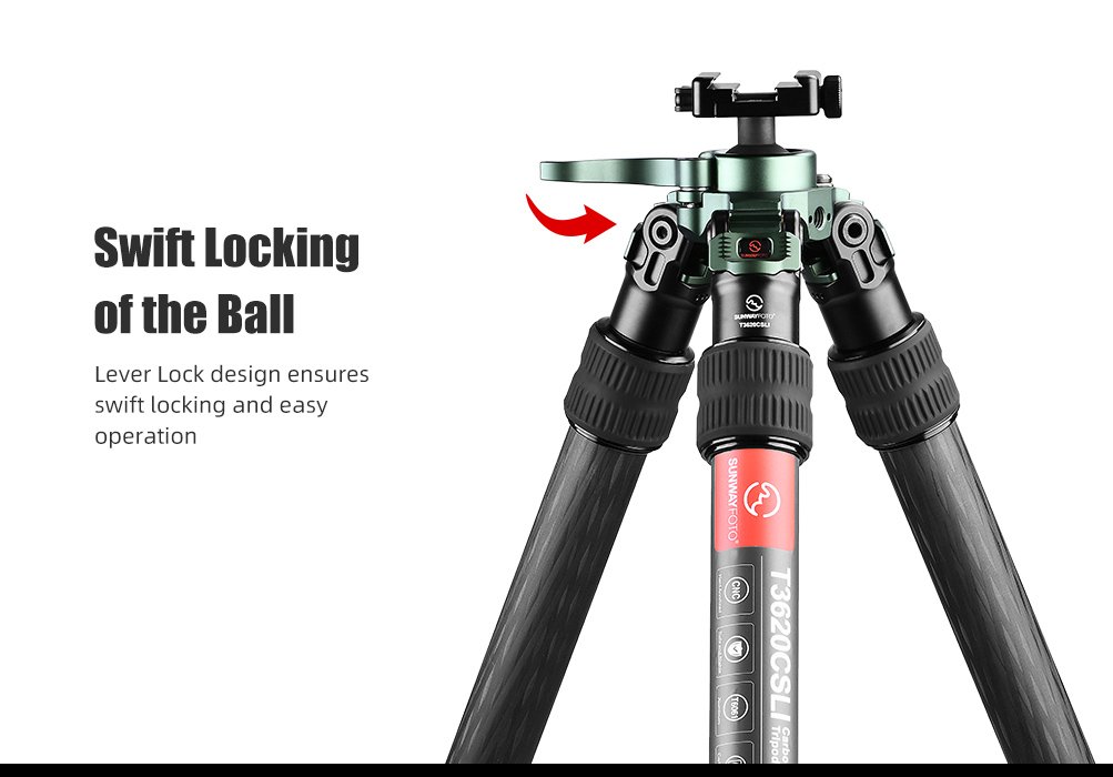 SUNWAYFOTO T3620CSLI-D Carbon Fiber Tripod