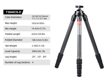 SUNWAYFOTO T3640CS-D Tripod Carbon Fiber