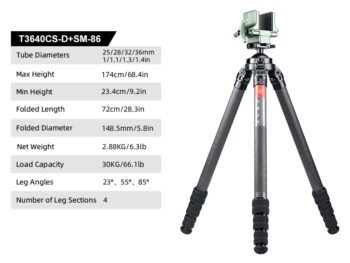 SUNWAYFOTO T3640CS-D Tripod Carbon Fiber