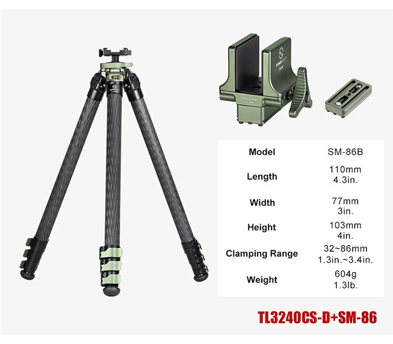 SUNWAYFOTO TL3240CS-D Carbon Fiber Tripod