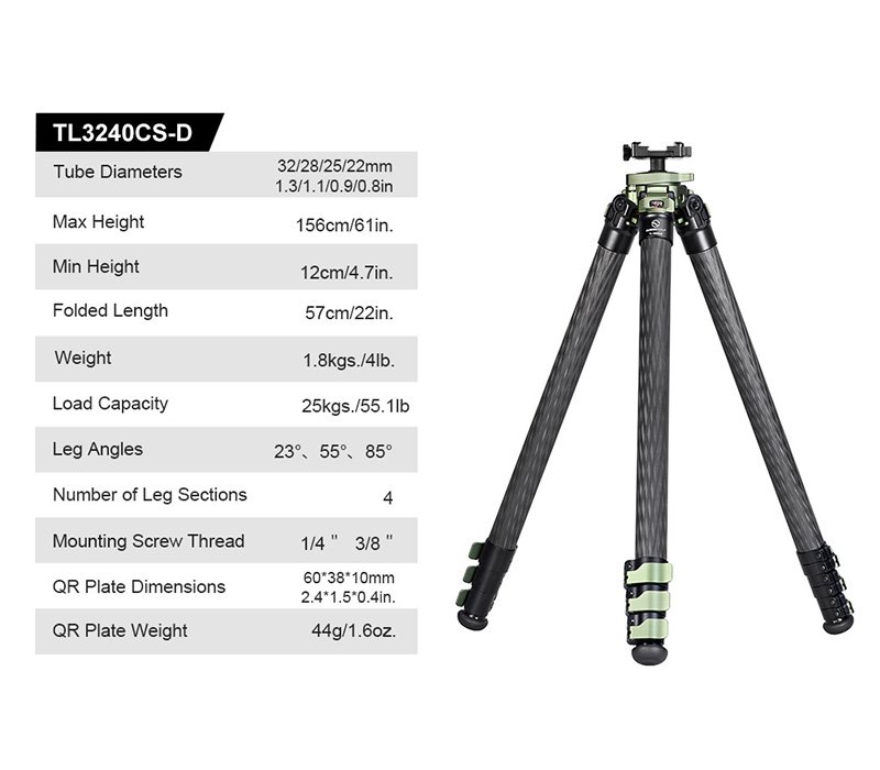 SUNWAYFOTO TL3240CS-D Carbon Fiber Tripod