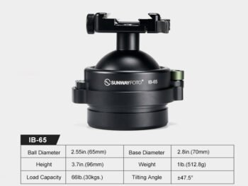 SUNWAYFOTO IB-65 Heavy Duty Tipod Ball Head