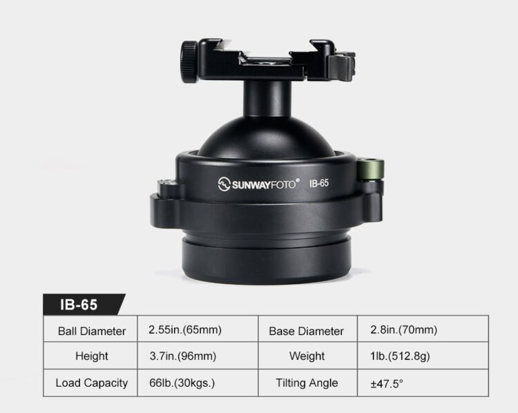 SUNWAYFOTO IB-65 Heavy Duty Tipod Ball Head