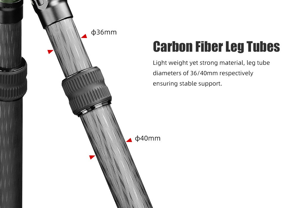 SUNWAYFOTO T4020CMLI Tripod Carbon Fiber