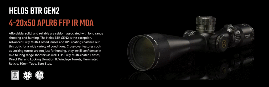 Athlon HELOS BTR GEN2 4-20×50 APLR6 FFP IR MOA Optics Scope